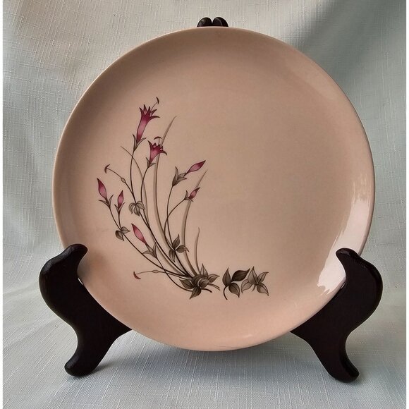 Vintage Crooksville USA Pink PussyWillow Plate - Picture 1 of 7